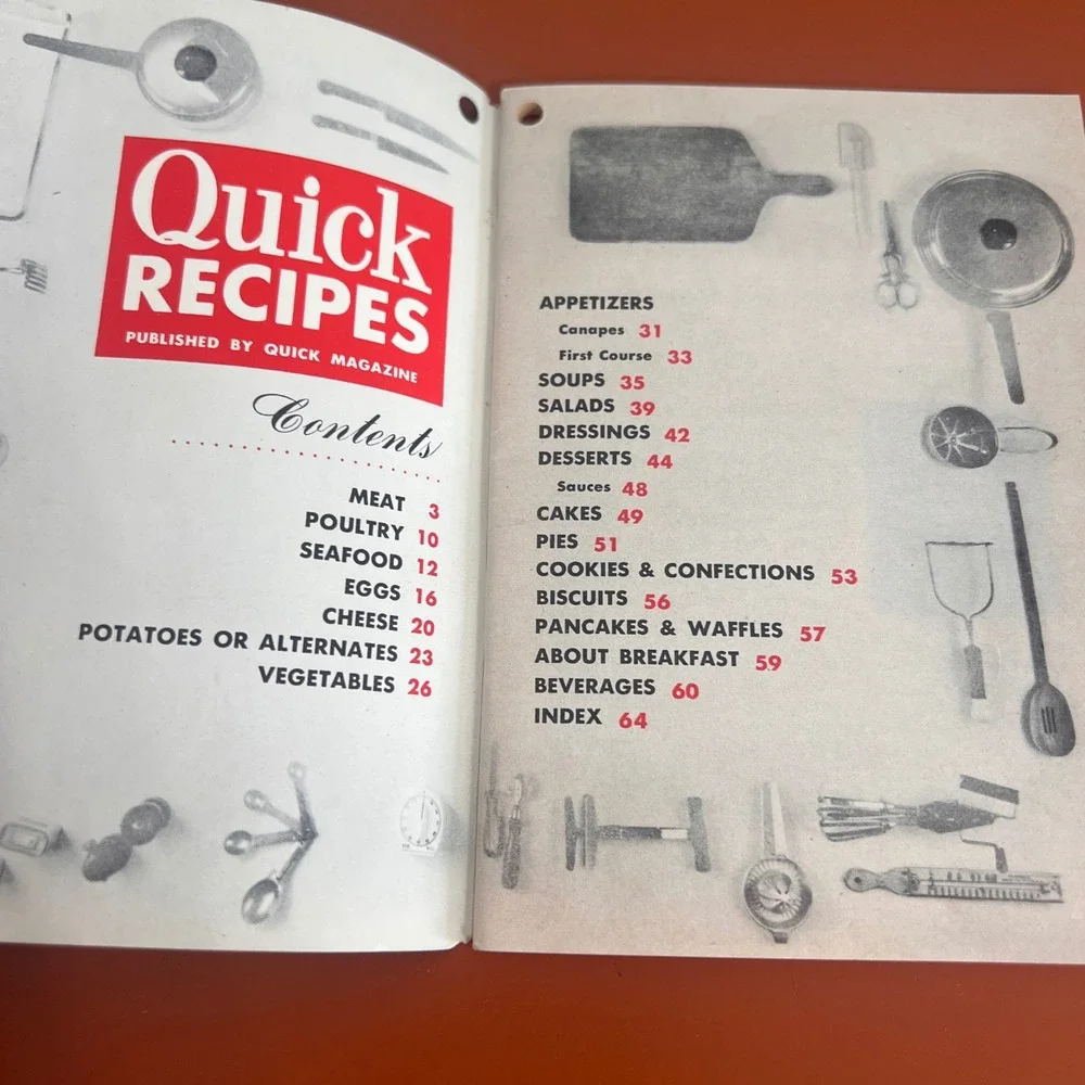 Vintage 1952 Quick Recipes Cookbook 20 Minutes or Less Quick Magazine 183 Dishes